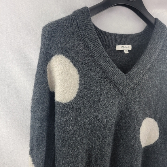 Madewell dotted Bartlett vneck pullover sweater merino wool & alpaca blend XXS - Picture 4 of 7